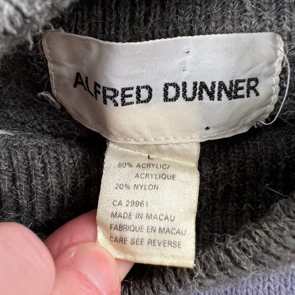 Vintage Argyle 3-D Knit Floral Embroidered Knit Mock Neck Crew Sweater Preppy 3D - Picture 5 of 7